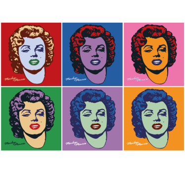 Roleta do obývačky marilyn monroe v pop art štýle - Tenstickers