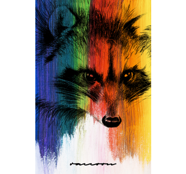 Roleta do obývačky dúhový rysavý rakoón - Tenstickers