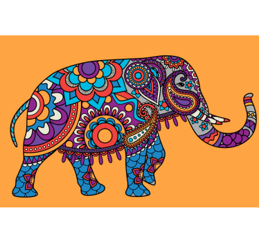 Roleta do obývačky farebná mandala s slonmi - Tenstickers