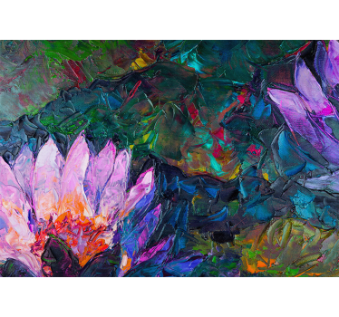 Roleta do obývačky olejomaľba lotus - Tenstickers