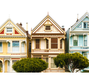 Roleta do obývačky v štýle vintage domov san francisca - Tenstickers