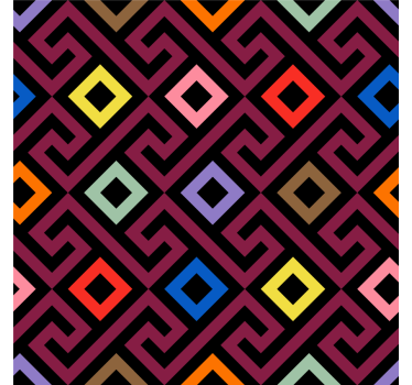 Roleta do obývačky farebný geometrický labyrint - Tenstickers