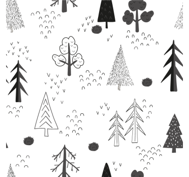 Roleta do obývačky biele minimalistické stromy nordic štýl - Tenstickers