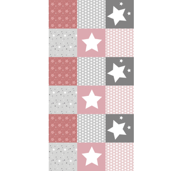 roleta pre bábätko patchworkový vzor hviezdy - Tenstickers