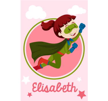 Zelená superžena s menom superhrdina na rolete - Tenstickers