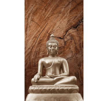 Drevený budha zen hnedá roleta - Tenstickers