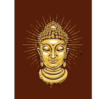 Zlatý budha sillouhette zen Rolety - Tenstickers