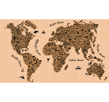 Mestá mapa sveta Roleta - Tenstickers