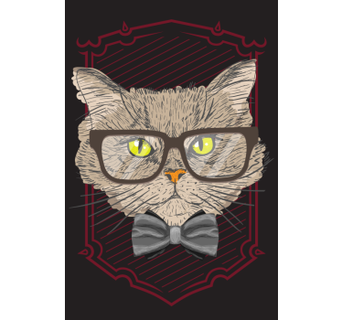 Mačka s okuliarmi zábavná Roleta - Tenstickers