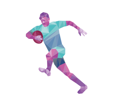 roleta šport geometrický hráč rugby - Tenstickers