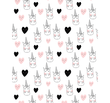 roleta do detskej izby minimalistické srdce jednorožca - Tenstickers