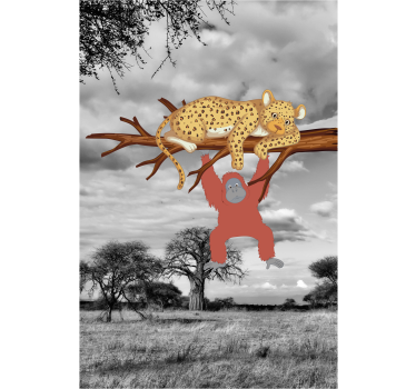 roleta so zvieratami leopard a orangutan - Tenstickers