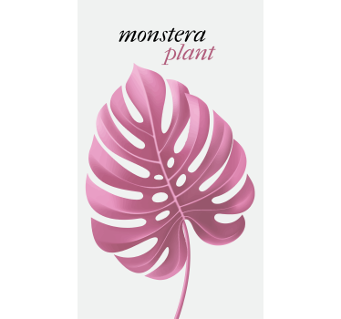 roleta na okno kvety ružová rastlina monstera - Tenstickers