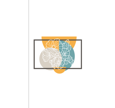 roleta na okno kvety minimalistický abstraktný rám - Tenstickers