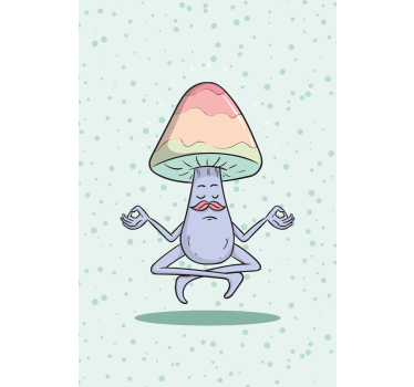 Karikatúra huba meditujúca kuchynská roleta - Tenstickers