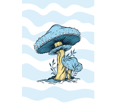 roleta na okno kvety modré huby - Tenstickers