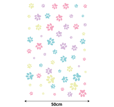 Fantastické farebné psie labky zvieracia roleta - Tenstickers