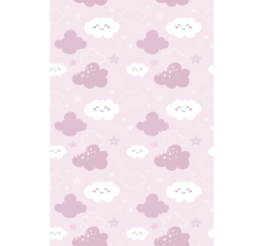 Ružové pozadie s bielou happy cloud roletou - Tenstickers