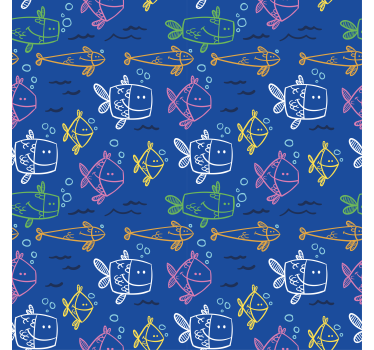 roleta so zvieratami vtipný rybí vzor - Tenstickers