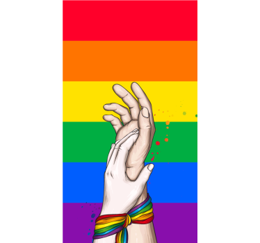 ľudské ruky a lgbt dúha stuha ostatné roleta - Tenstickers