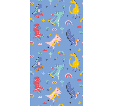 roleta s dinosaurami skateboardová scéna - Tenstickers