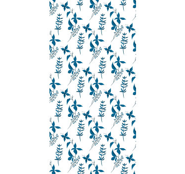 roleta na okno kvety minimalistický modrý tropický vzor - Tenstickers