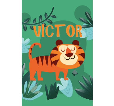 Roztomilý tiger pre chlapca s menom detská Roleta - Tenstickers