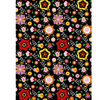 Poľský folklórny vzor kvetinová roleta - Tenstickers