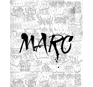 čiernobiele graffiti s personalizovanou roletou - Tenstickers
