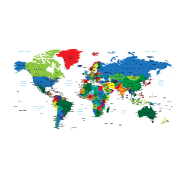 roleta mapa sveta politická kartografia - Tenstickers