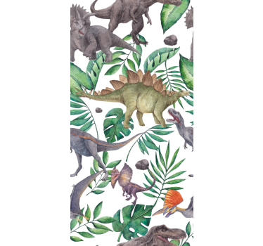 roleta na okno dinosaury jurský akvarelový vzor - Tenstickers