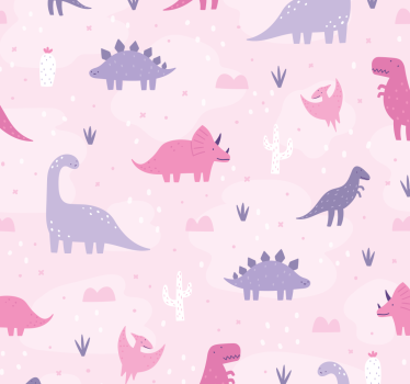 roleta na okno dinosaury ružové pozadie - Tenstickers
