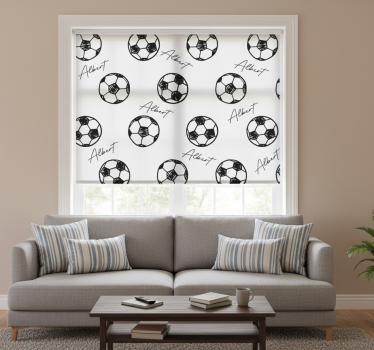 Biela roleta futbal s menom - Tenstickers