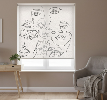 Biela roleta minimalistické tváre v línii - Tenstickers