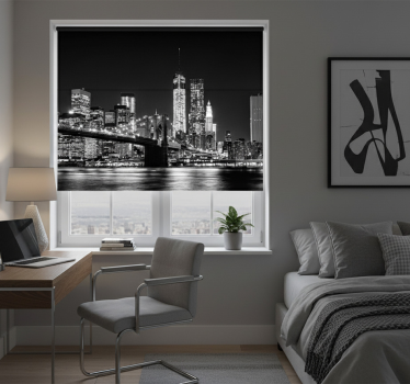 Čierna roleta fotomurál new york rieka este - Tenstickers