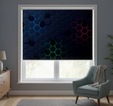 Čierna roleta s trojrozmerným hexagonálnym vzorom - Tenstickers