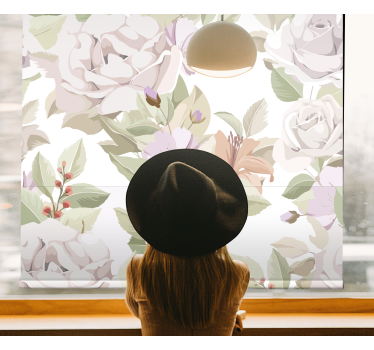 elegantná roleta béžový kvetinový motív - Tenstickers