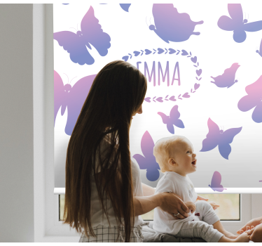 Fialové motýle s menom Roleta umenie - Tenstickers
