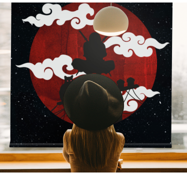 originálna roleta scéna siluety samurajov - Tenstickers