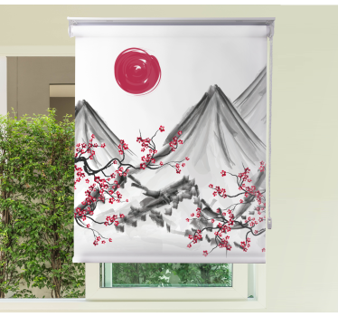 Japonský štýl červené slnko Roleta umenie - Tenstickers