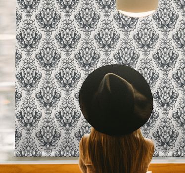 klasická roleta elegantný sivý barokový motív - Tenstickers
