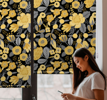 kvetinová roleta žltý botanický vzor - Tenstickers