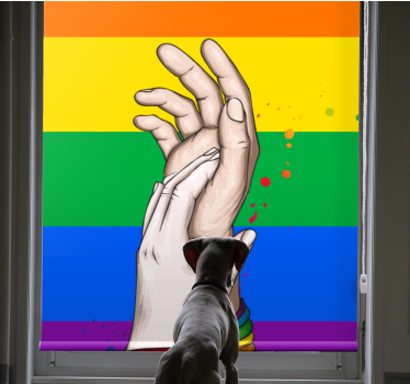 ľudské ruky a lgbt dúha stuha ostatné roleta - Tenstickers