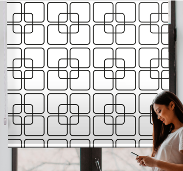 moderná roleta čiernobiele geometrické štvorce - Tenstickers