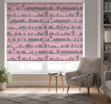 Moderná roleta ružová a šedá knižnica - Tenstickers