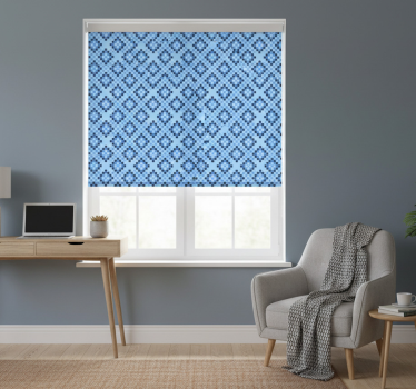 Modrá roleta geometrický modrý pixelový vzor - Tenstickers