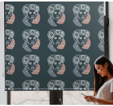 obrázková roleta abstraktné kvetinové tváre - Tenstickers