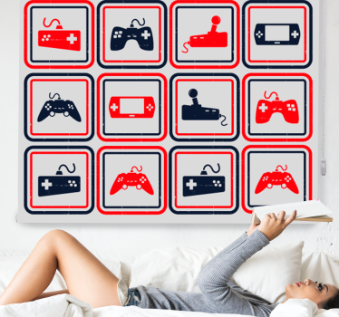Retro šedé ovládače geekové rolety - Tenstickers