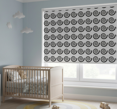 Roleta do detskej izby čierno-biela hypnotická retro špirála - Tenstickers