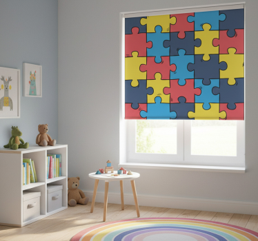 Roleta do detskej izby dúhový puzzle - Tenstickers